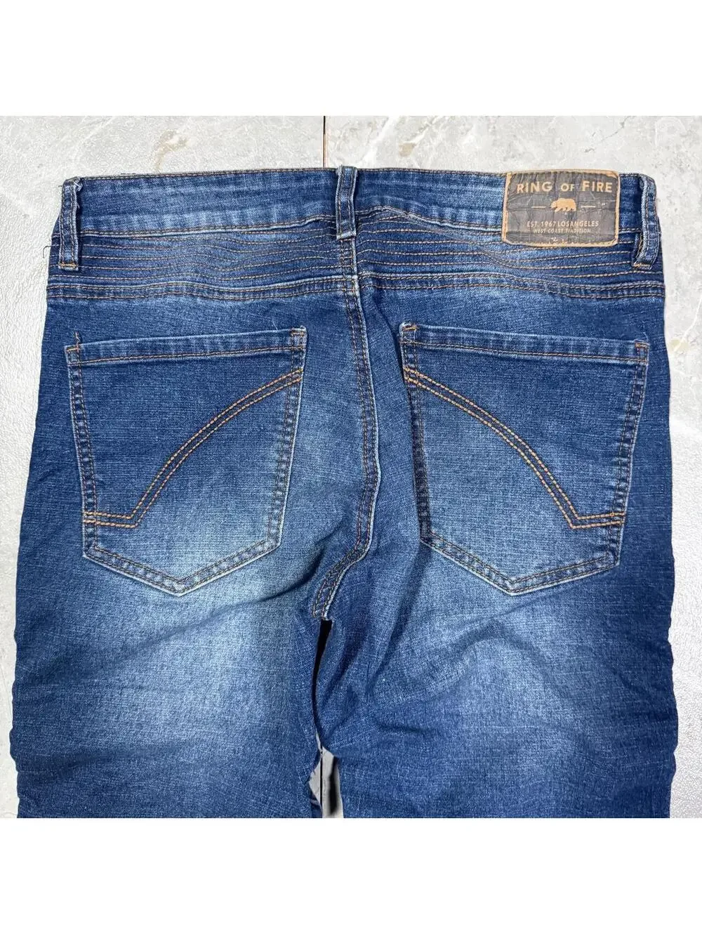 Ring of Fire Distressed Moto Biker Jeans Slim W32 L32